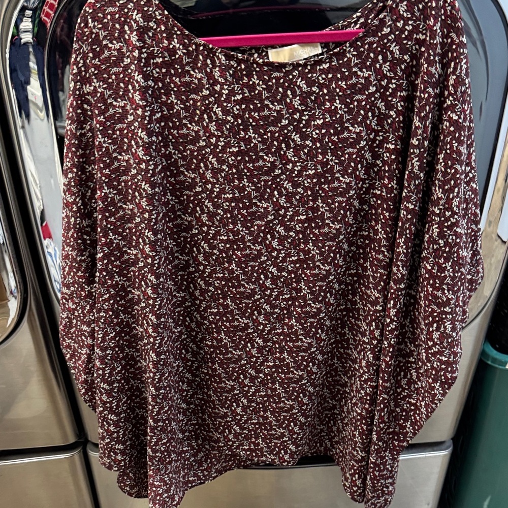 Elegant Michael kors poncho Maroon and White Women's Top
